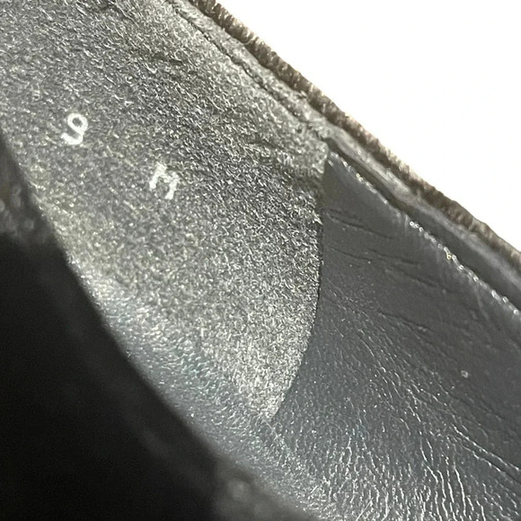 EUC Stuart Weitzman black leather and velvet bootie lace-up heels. Size 9. - Picture 4 of 5